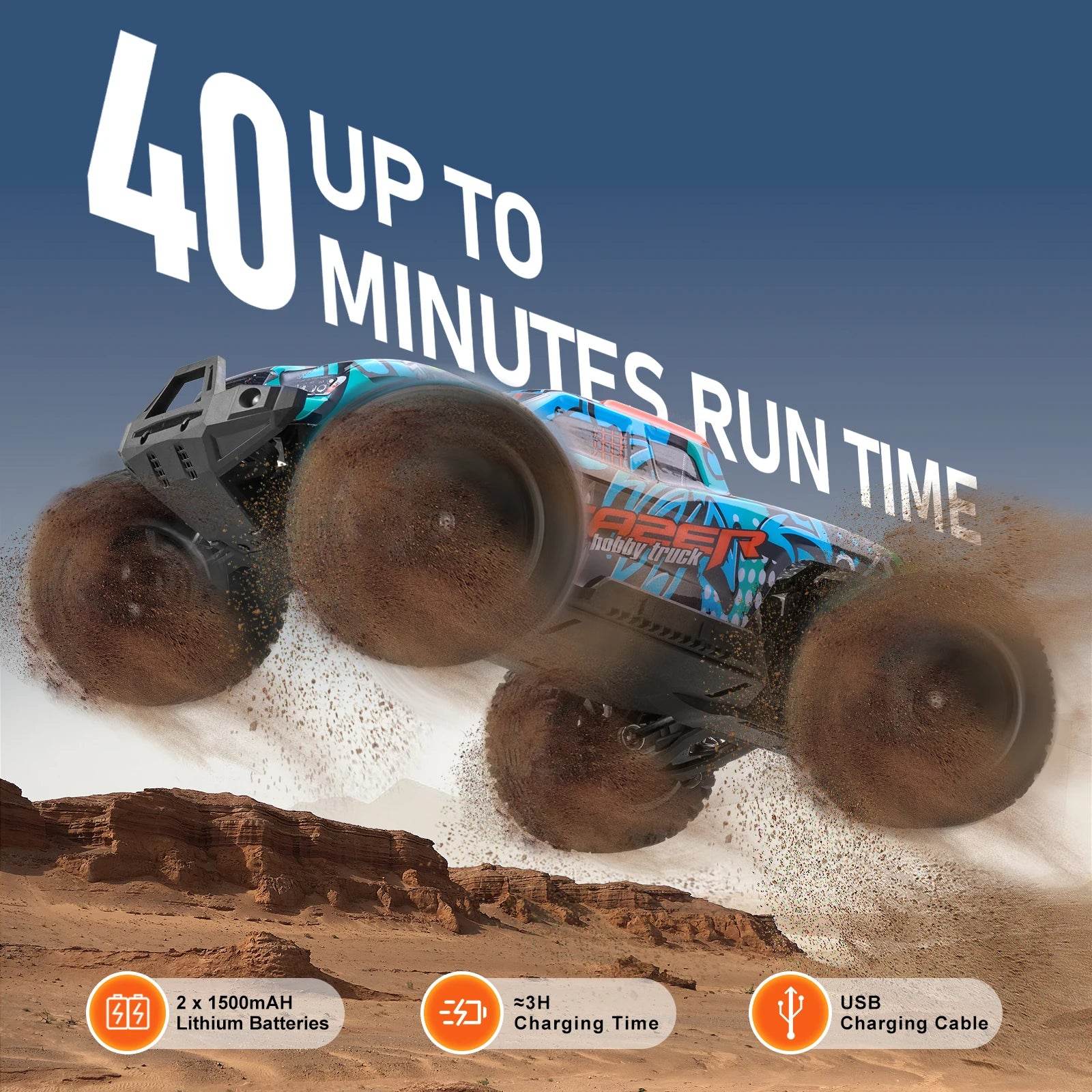 VEVOR 1:14 42KM/H 4WD RC Car Adjustable Speed Off-Road Truck - ToylandEU