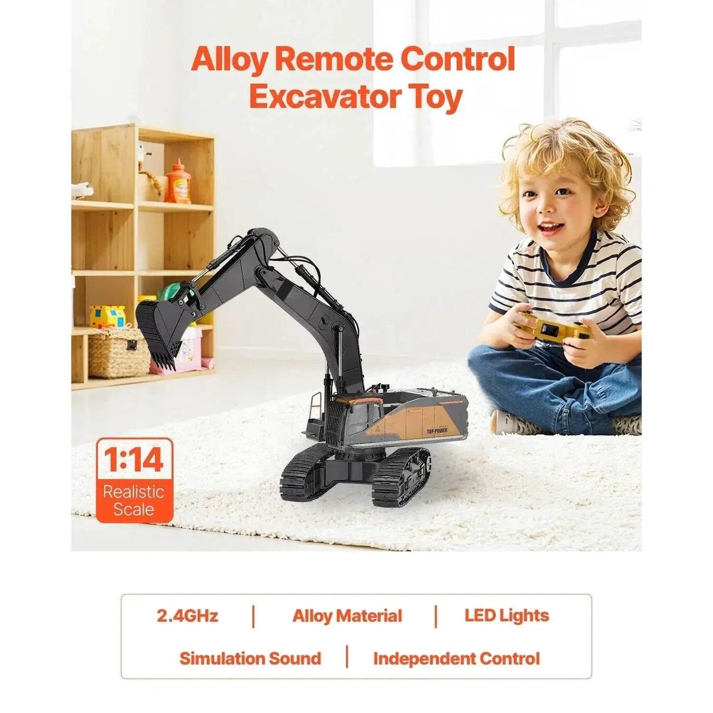  VEVOR 1:14 RC Excavator Toy for Kids Birthday Gifts -  ToylandEU™
