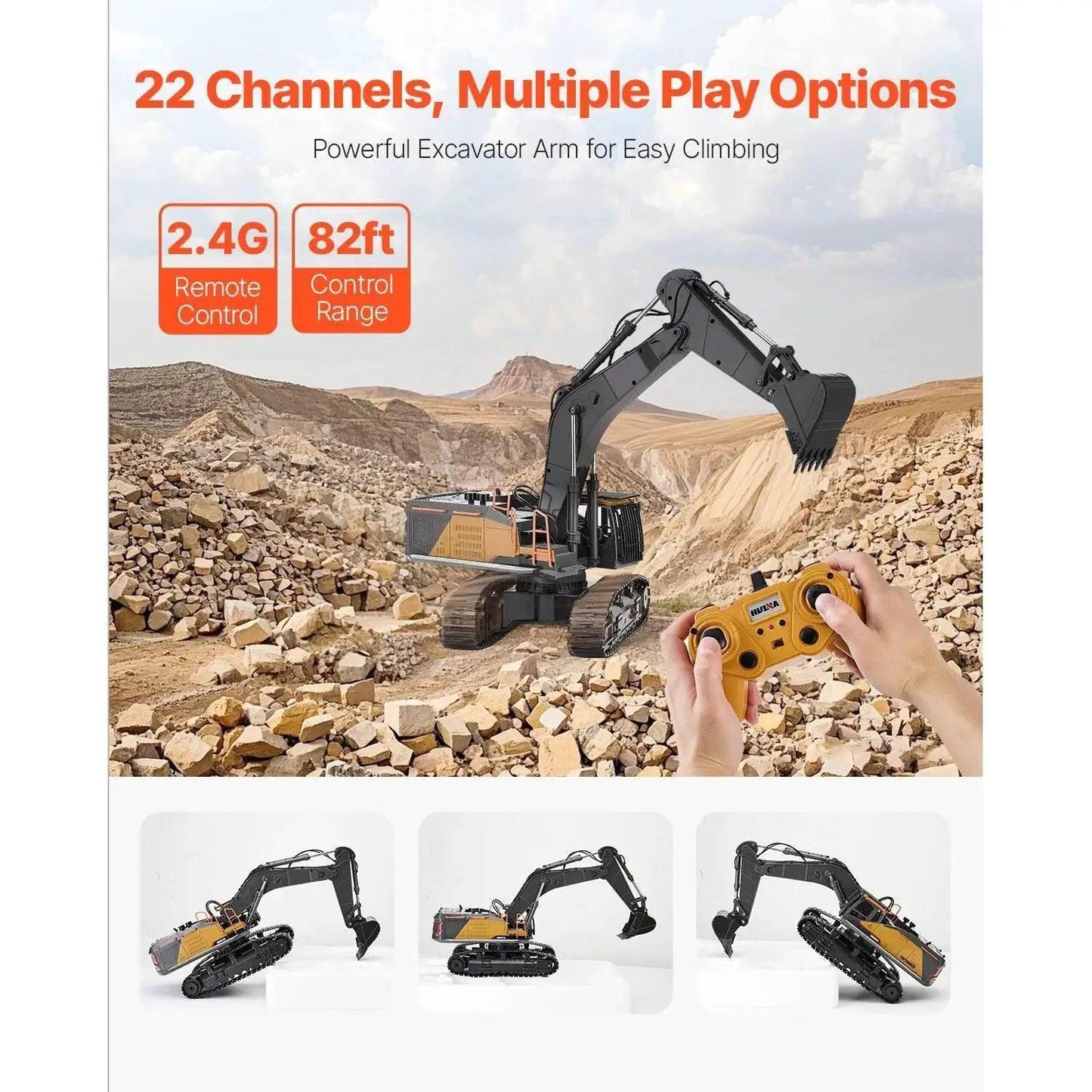 VEVOR 1:14 RC Excavator Toy for Kids Birthday Gifts -  ToylandEU™