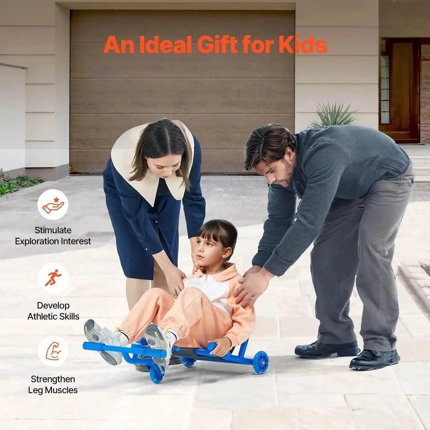  VEVOR 132lbs Ride on Scooter for Kids Zig-Zag Motion -  ToylandEU™