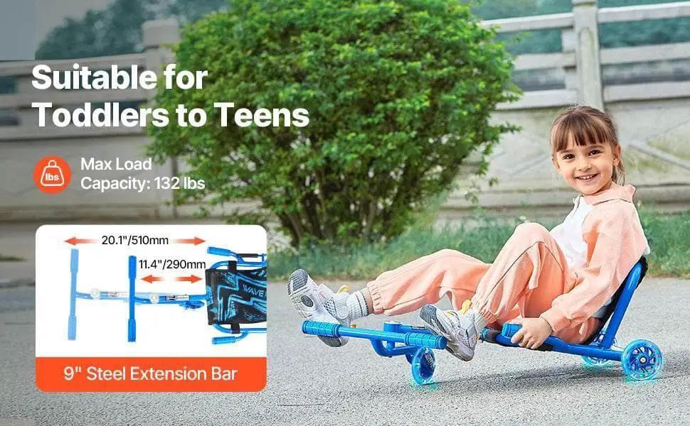  VEVOR 132lbs Ride on Scooter for Kids Zig-Zag Motion -  ToylandEU™