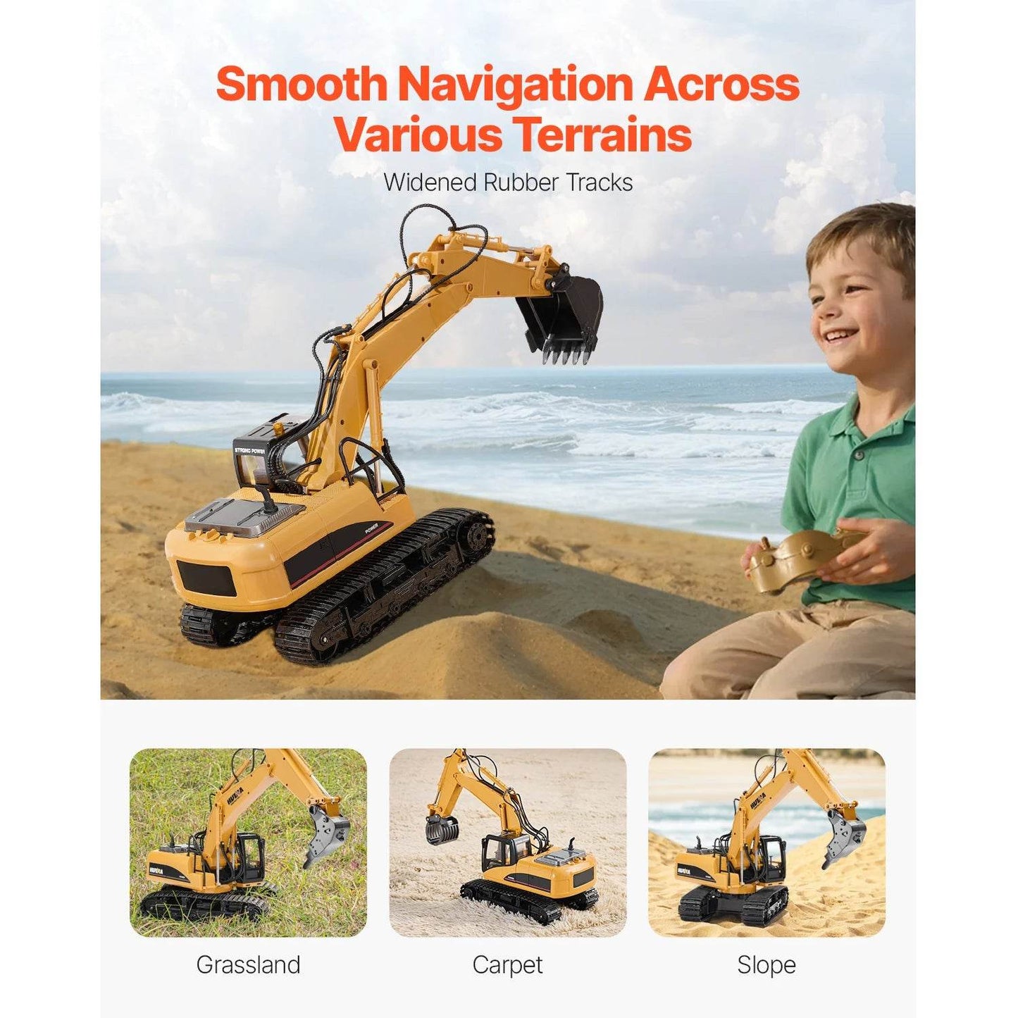 VEVOR 2.4G Remote Control Excavator Dump Truck Toy 3 in 1 - ToylandEU