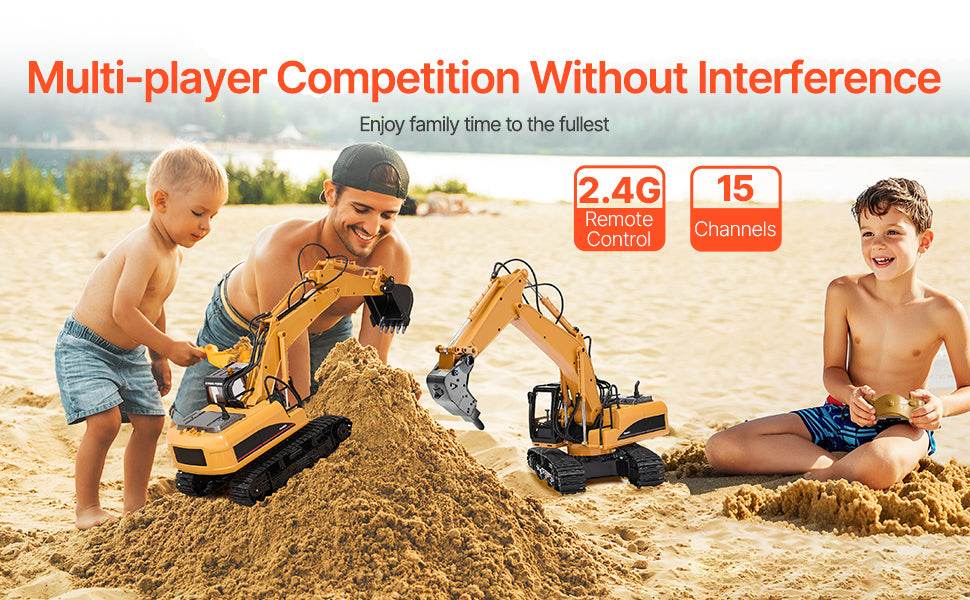 VEVOR 2.4G Remote Control Excavator Dump Truck Toy 3 in 1 - ToylandEU