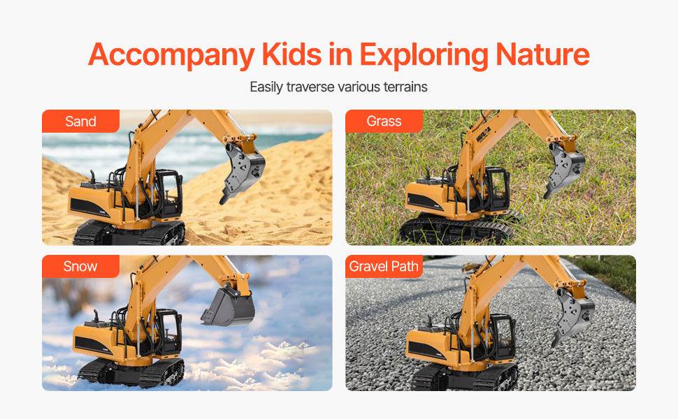 VEVOR 2.4G Remote Control Excavator Dump Truck Toy 3 in 1 - ToylandEU