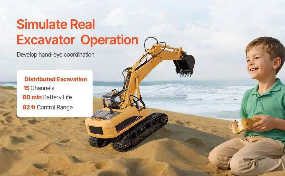  VEVOR 2.4G Remote Control Excavator Dump Truck Toy -  ToylandEU™