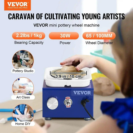  VEVOR 2.6in / 3.9in Mini Pottery Wheel 2 Turntables Machine -  ToylandEU™