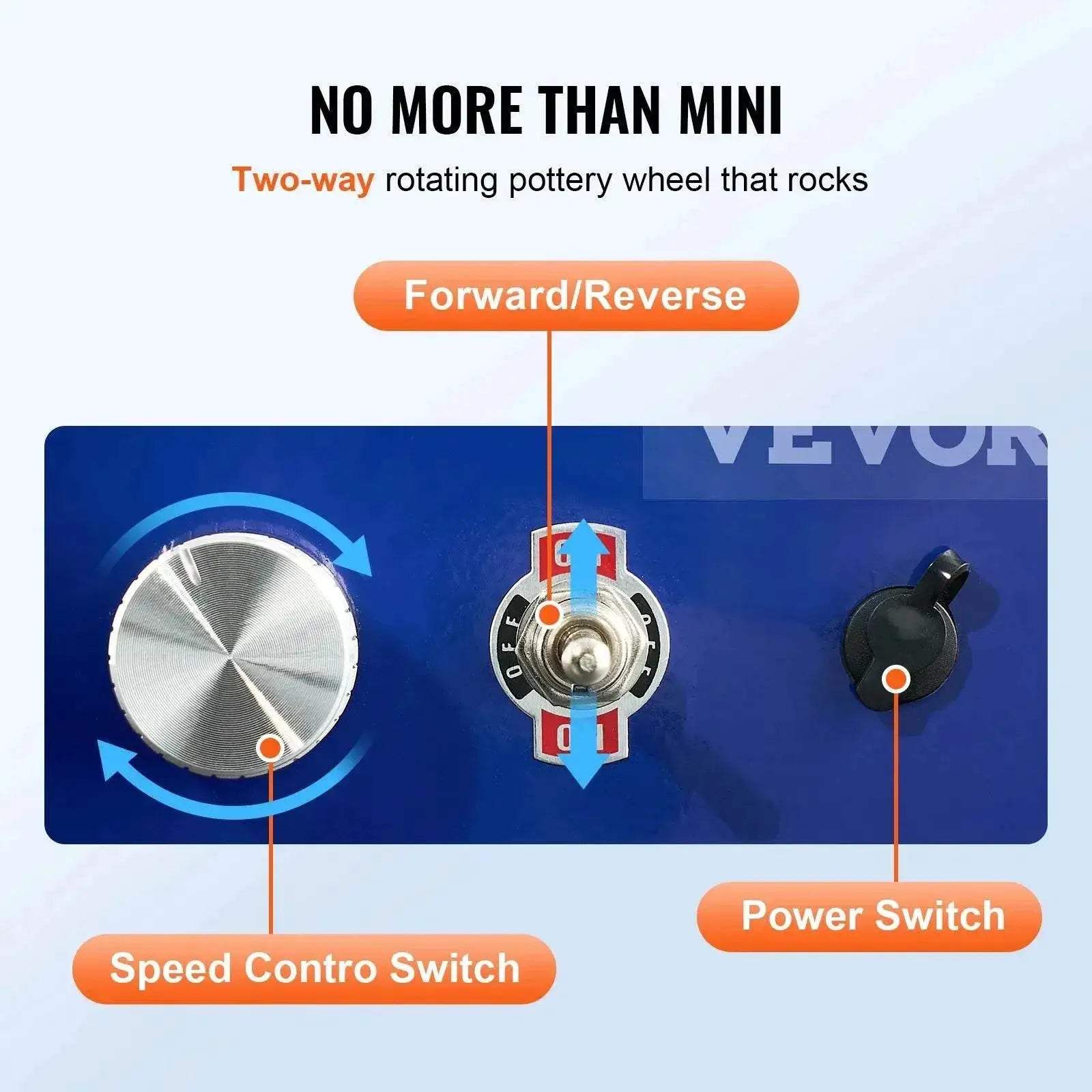 VEVOR 2.6in / 3.9in Mini Pottery Wheel 2 Turntables Machine - ToylandEU