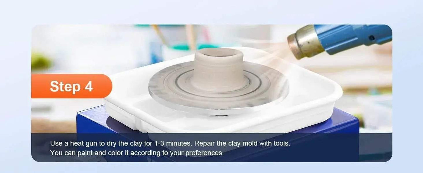 VEVOR 2.6in / 3.9in Mini Pottery Wheel 2 Turntables Machine - ToylandEU