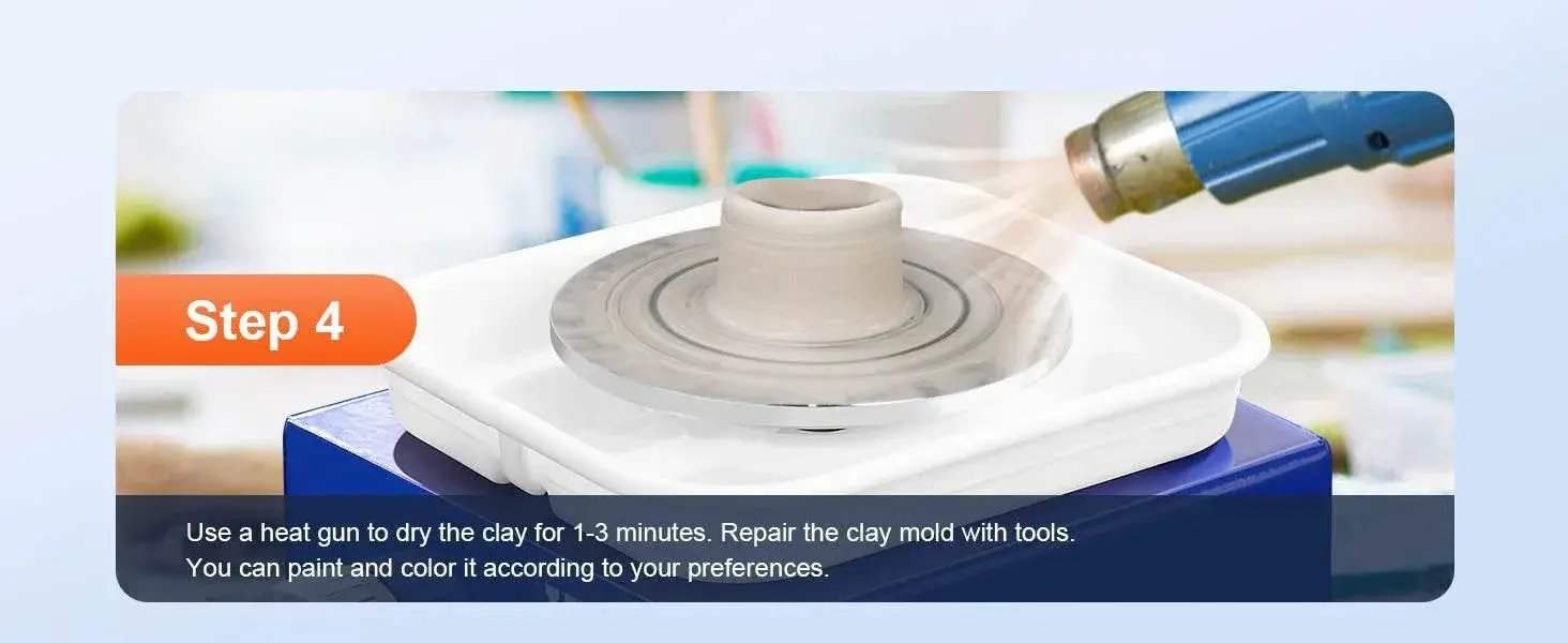 VEVOR 2.6in / 3.9in Mini Pottery Wheel 2 Turntables Machine - ToylandEU
