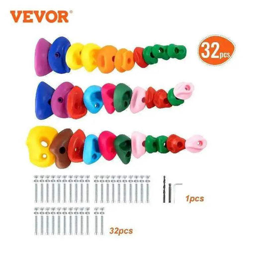  VEVOR 32 Rock Climbing Holds Multi-Size Multi-Colored Rocks -  ToylandEU™