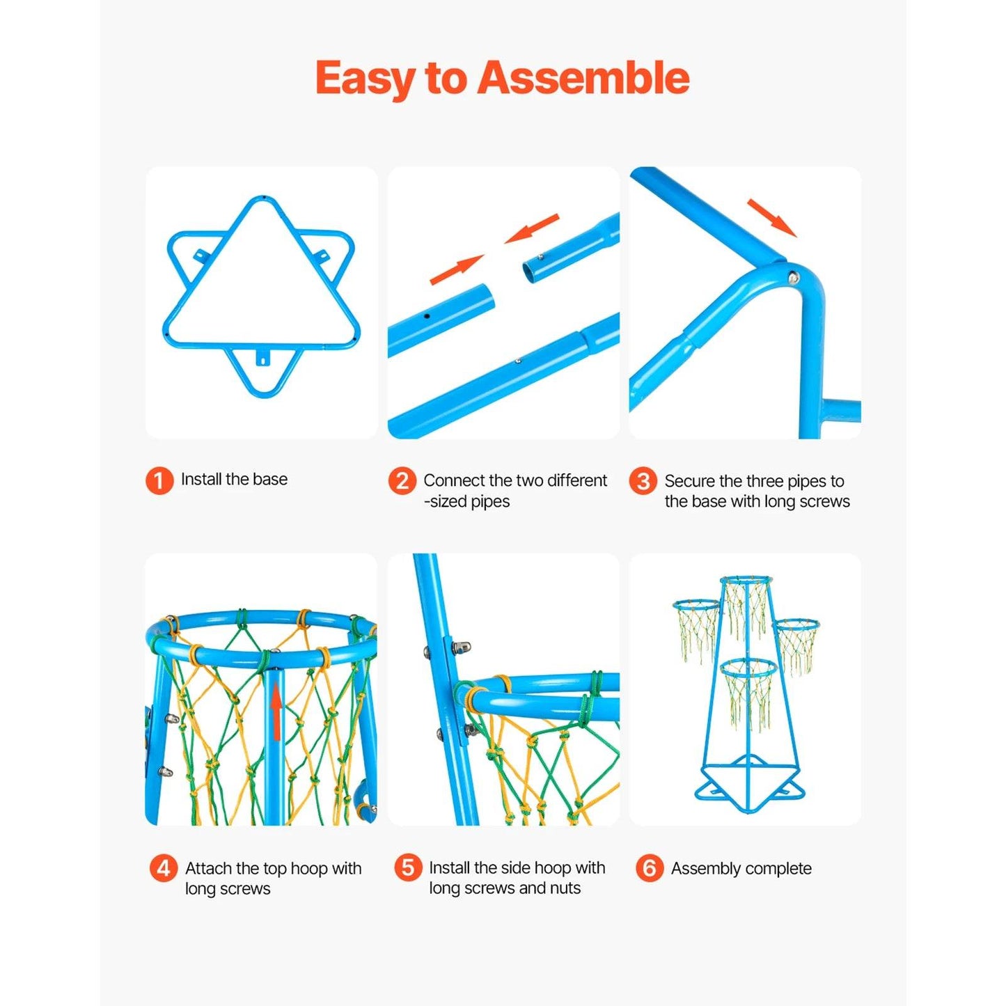 VEVOR 4-Hoop Kids Basketball Hoop Stand with Adjustable Heights - ToylandEU