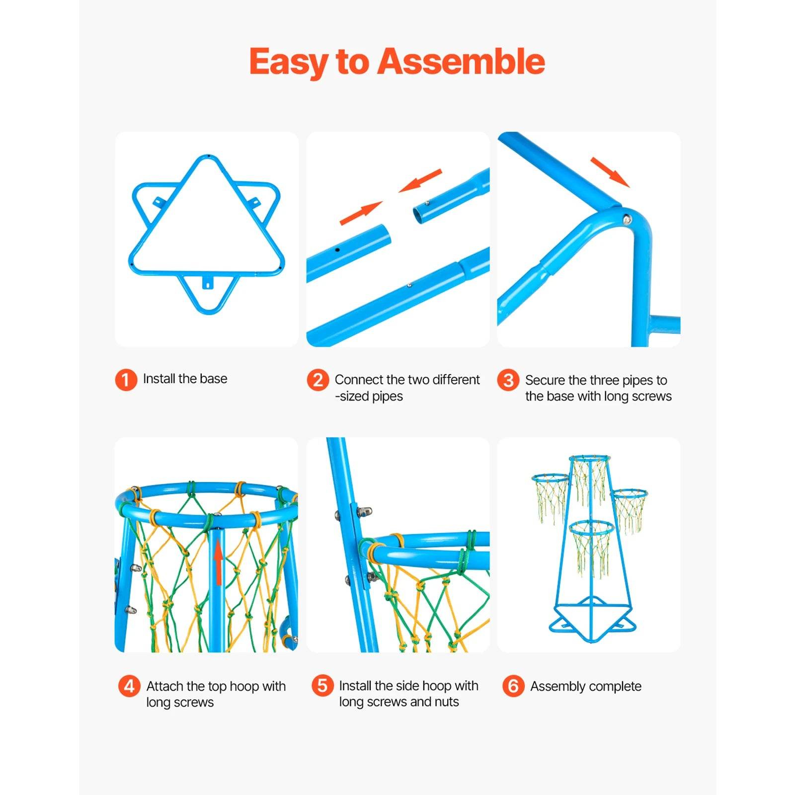 VEVOR 4-Hoop Kids Basketball Hoop Stand with Adjustable Heights - ToylandEU