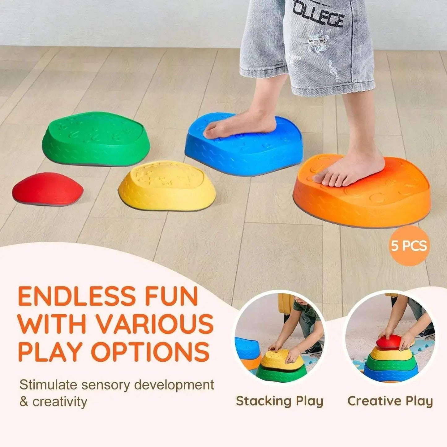 VEVOR 5PCS Balance Stepping Stones Montessori Toys for Kids - ToylandEU