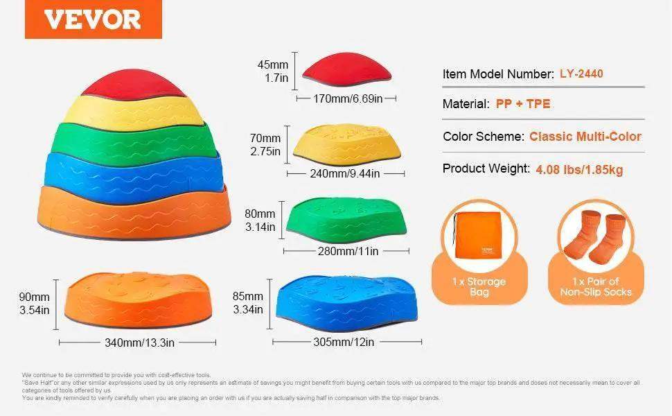 VEVOR 5PCS Balance Stepping Stones Montessori Toys for Kids - ToylandEU