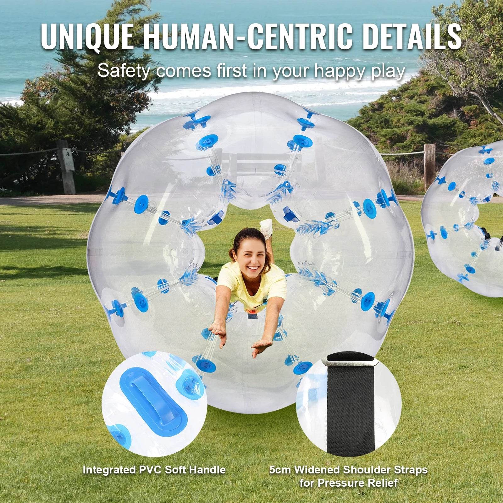 VEVOR 5Ft 1.5M Inflatable Bumper Ball Body Sumo Zorb Balls for Teen and Adult 0.8mm Thick PVC Human Hamster Bubble Balls - ToylandEU
