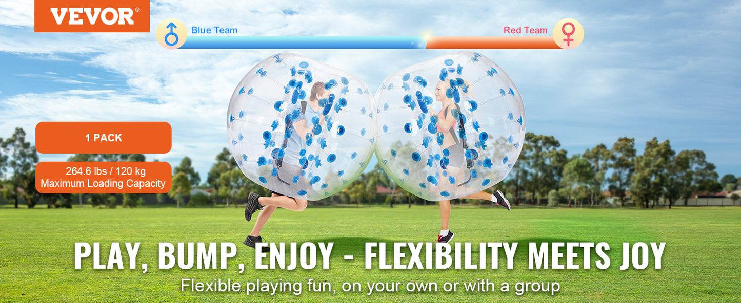 VEVOR 5Ft 1.5M Inflatable Bumper Ball Body Sumo Zorb Balls for Teen and Adult 0.8mm Thick PVC Human Hamster Bubble Balls - ToylandEU