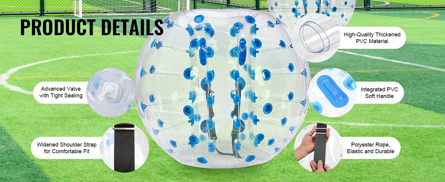 VEVOR 5Ft 1.5M Inflatable Bumper Ball Body Sumo Zorb Balls for Teen and Adult 0.8mm Thick PVC Human Hamster Bubble Balls - ToylandEU