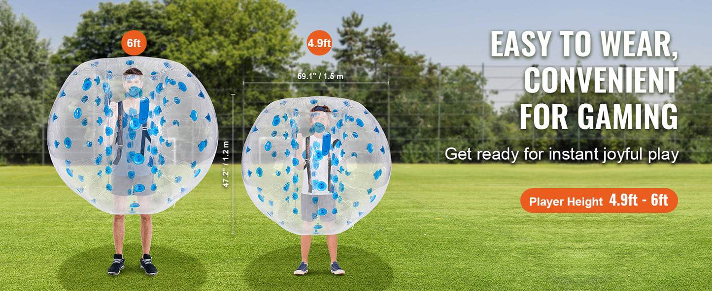 VEVOR 5Ft 1.5M Inflatable Bumper Ball Body Sumo Zorb Balls for Teen and Adult 0.8mm Thick PVC Human Hamster Bubble Balls - ToylandEU