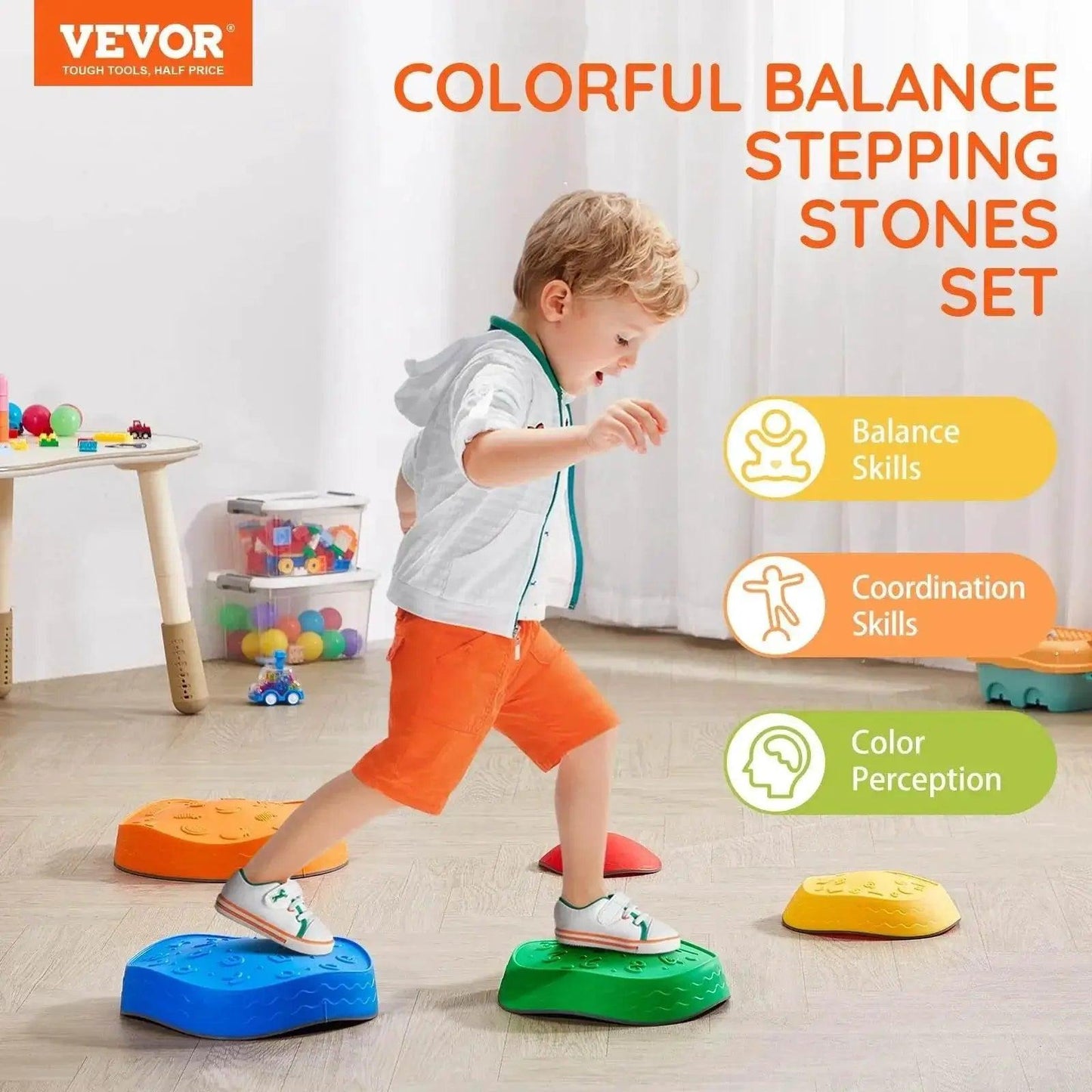  VEVOR 5PCS Balance Stepping Stones for Kids Playtime Fun -  ToylandEU™