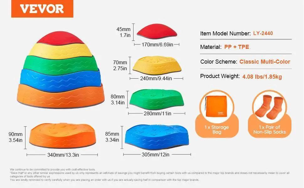  VEVOR 5PCS Balance Stepping Stones for Kids Playtime Fun -  ToylandEU™