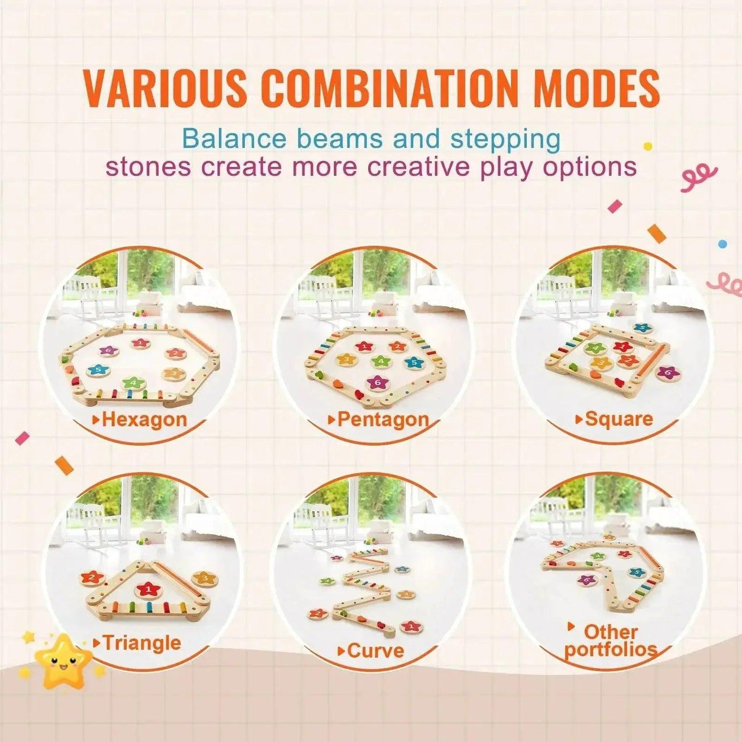  VEVOR 6 PCS Balance Beam Stepping Stones for Kids 2-6 -  ToylandEU™