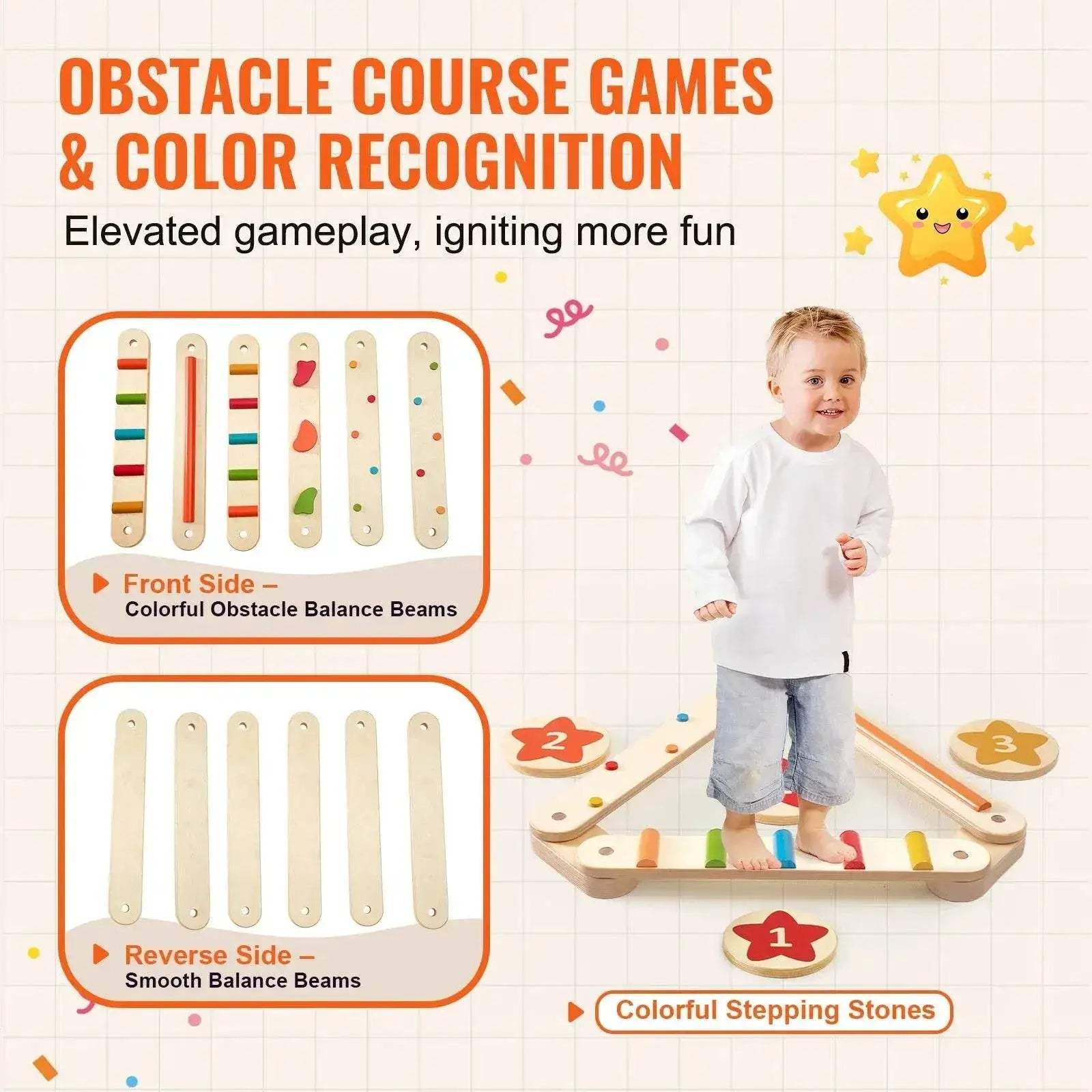 VEVOR 6 PCS Balance Beam Stepping Stones for Kids 2-6 - ToylandEU