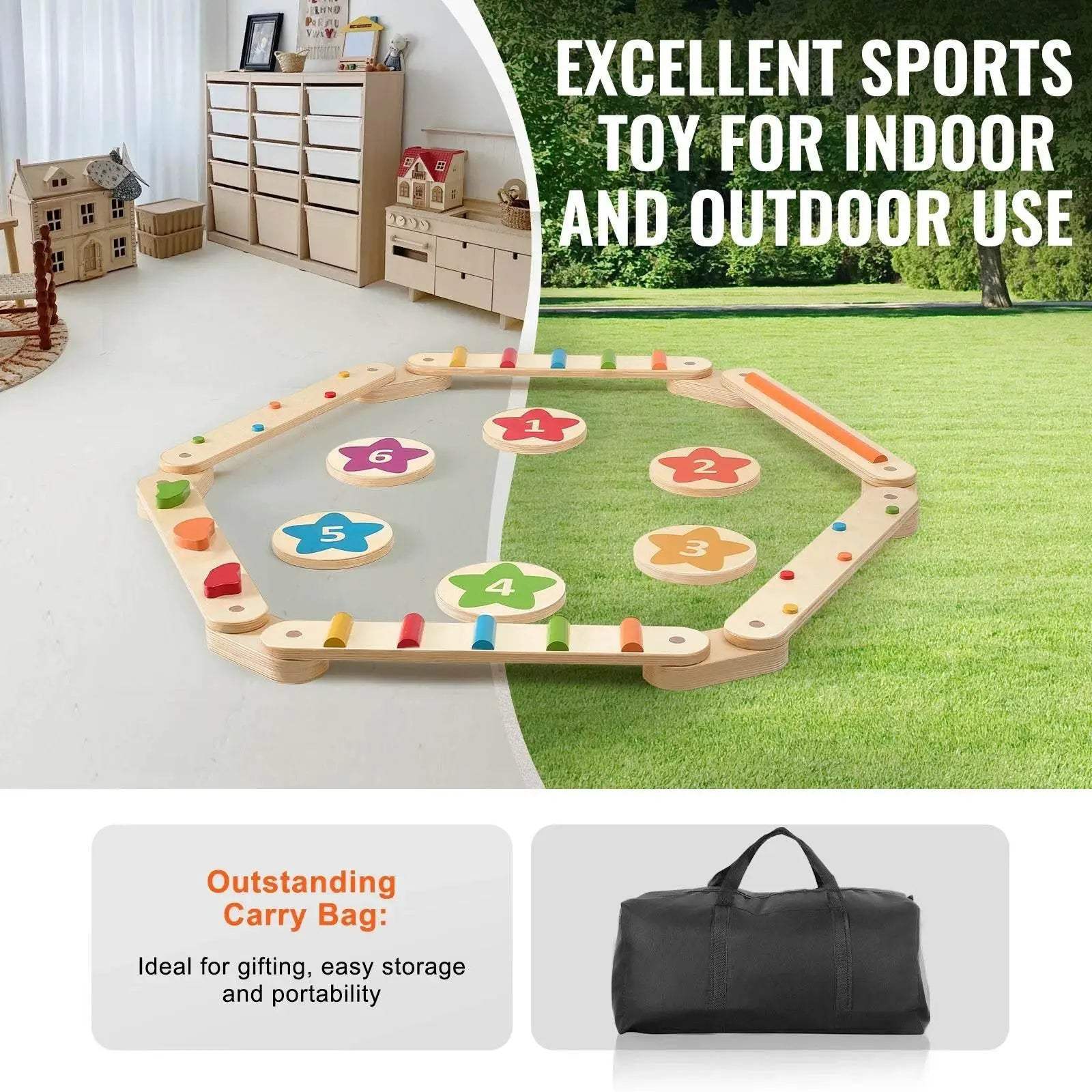 VEVOR 6 PCS Balance Beam Stepping Stones for Kids 2-6 - ToylandEU