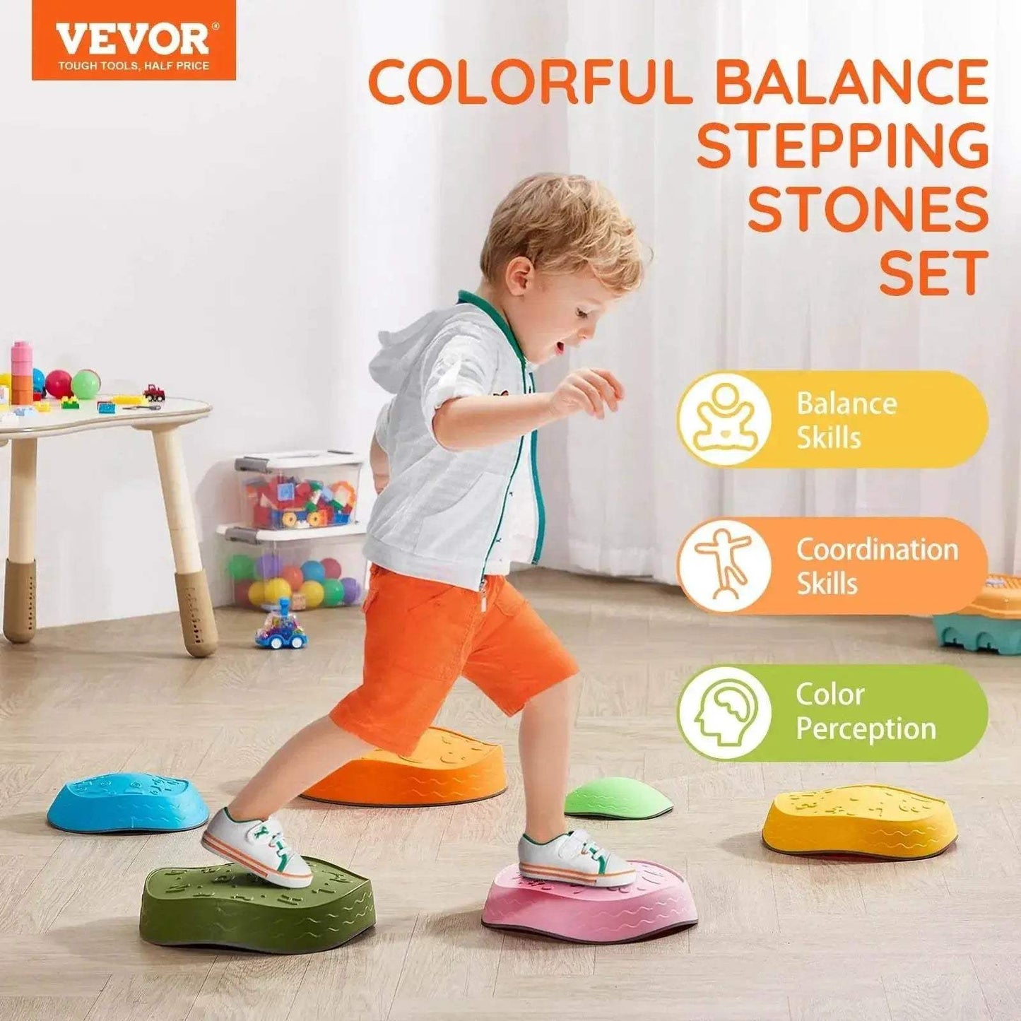 VEVOR 6 PCS Balance Stepping Stones Kids Sports Toys - ToylandEU
