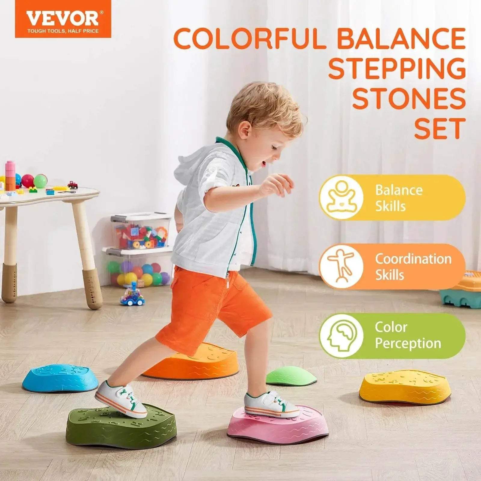 VEVOR 6 PCS Balance Stepping Stones Kids Sports Toys - ToylandEU
