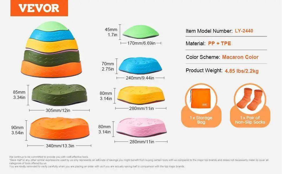 VEVOR 6 PCS Balance Stepping Stones Kids Sports Toys - ToylandEU