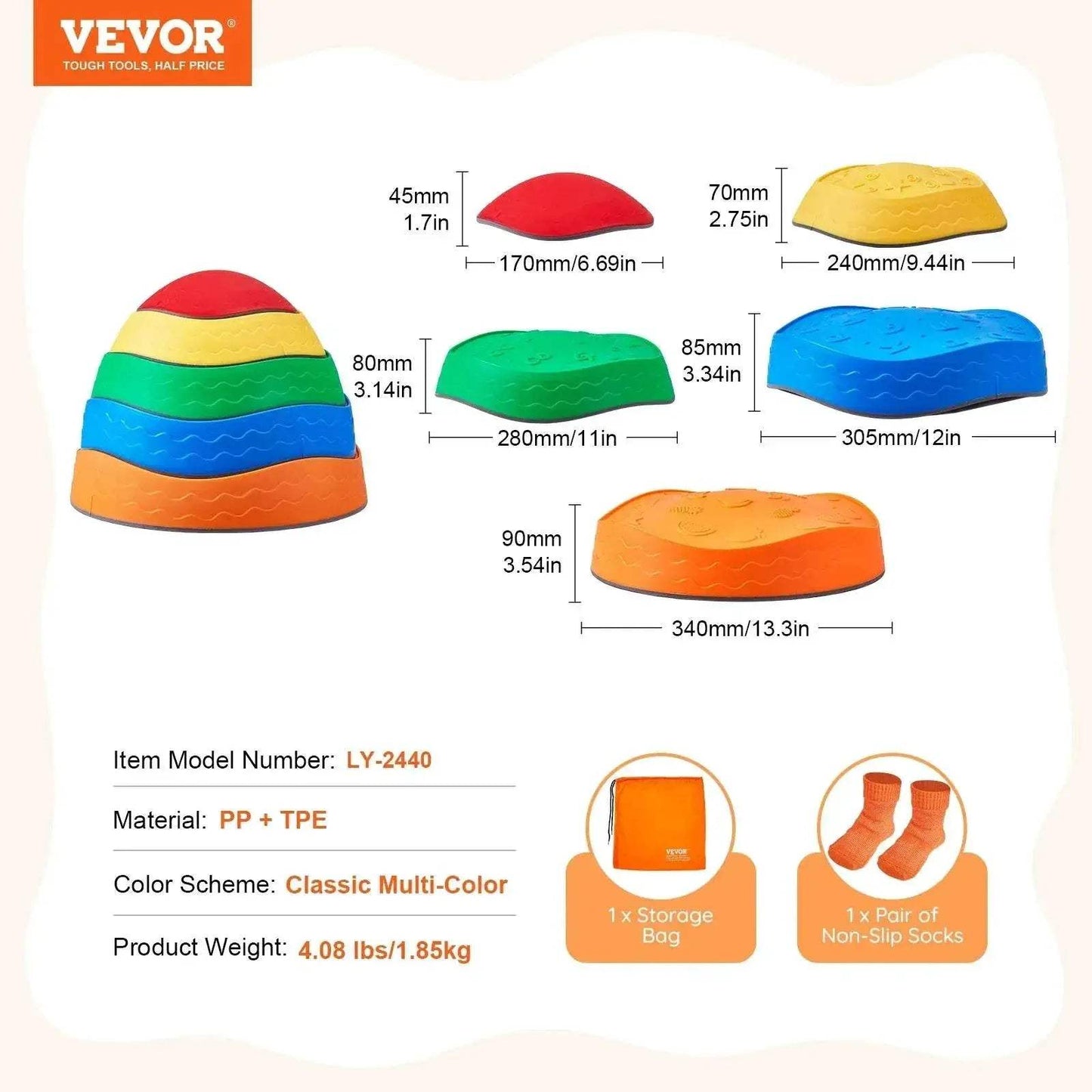 VEVOR 6 PCS Balance Stepping Stones Kids Sports Toys - ToylandEU
