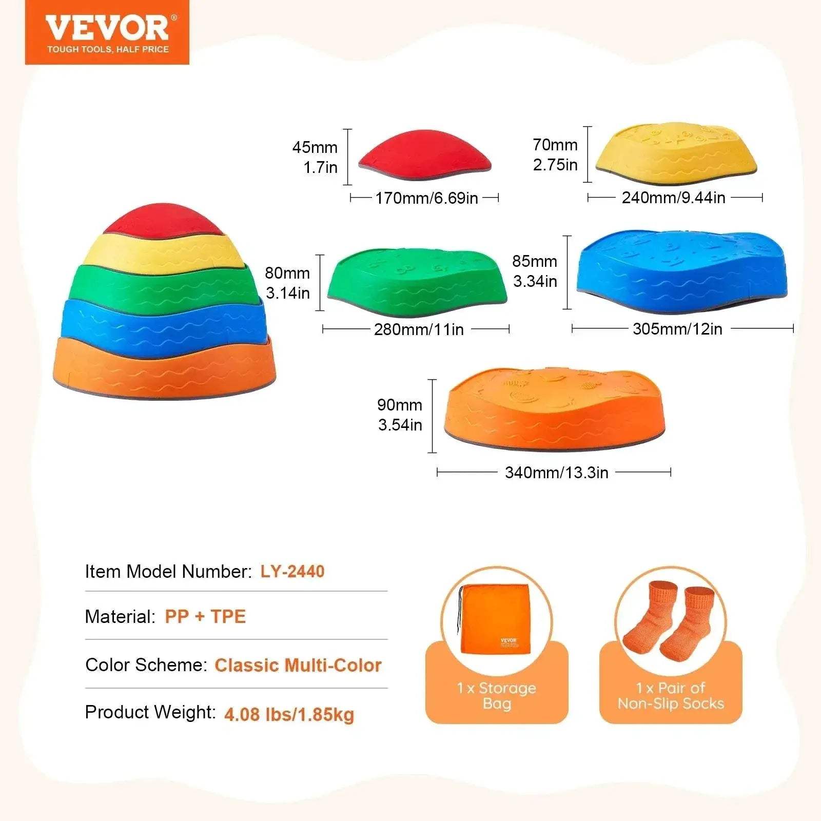 VEVOR 6 PCS Balance Stepping Stones Kids Sports Toys - ToylandEU