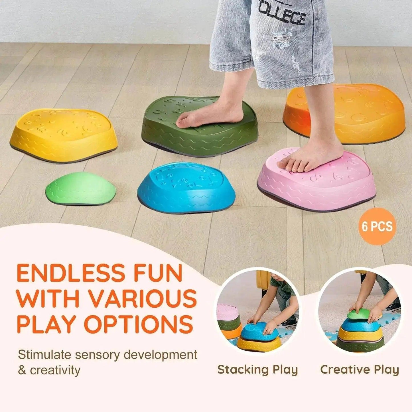  VEVOR 6 PCS Balance Stepping Stones for Kids Play -  ToylandEU™
