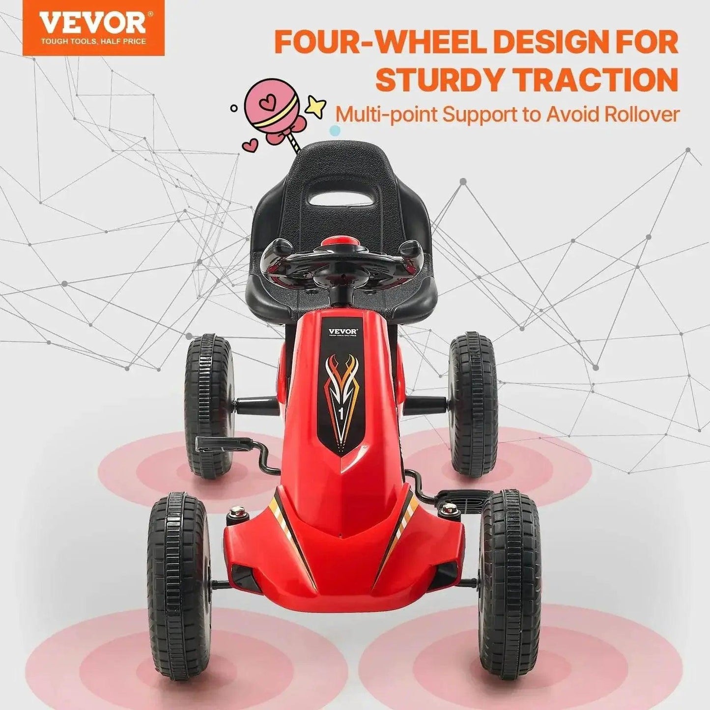  VEVOR 66lbs Kids Pedal Go Kart for Outdoor Fun -  ToylandEU™