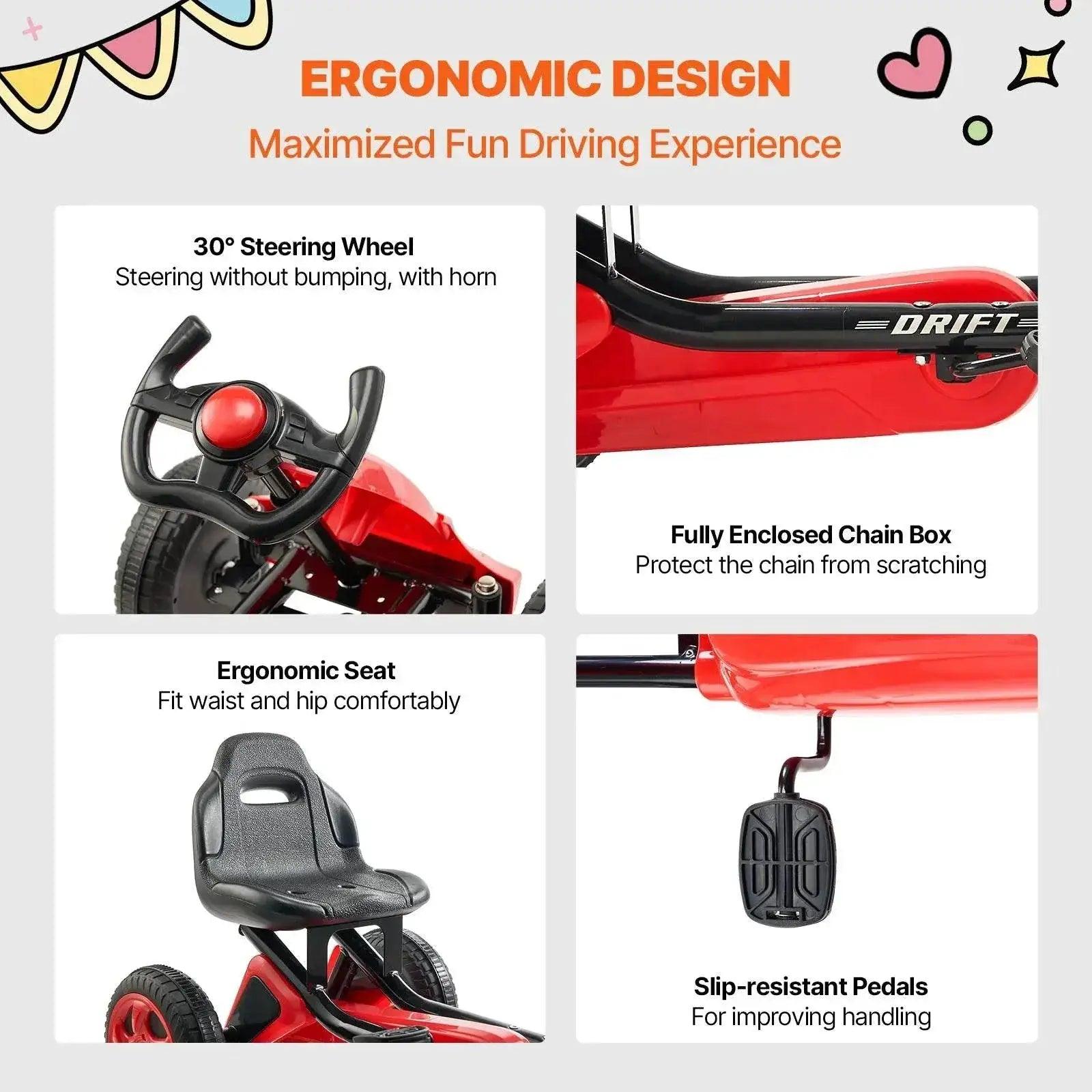  VEVOR 66lbs Kids Pedal Go Kart for Outdoor Fun -  ToylandEU™
