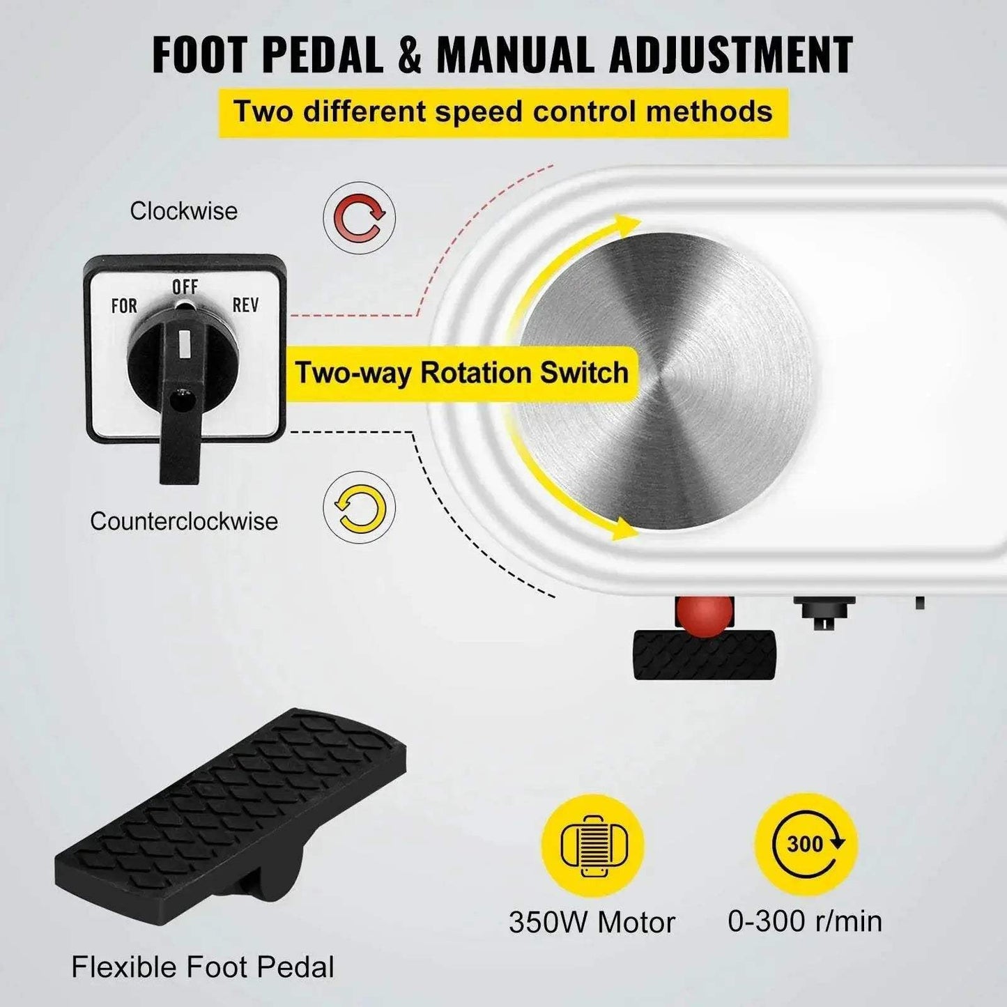 VEVOR Electric Pottery Wheel Machine 28cm 350W Foot Pedal - ToylandEU