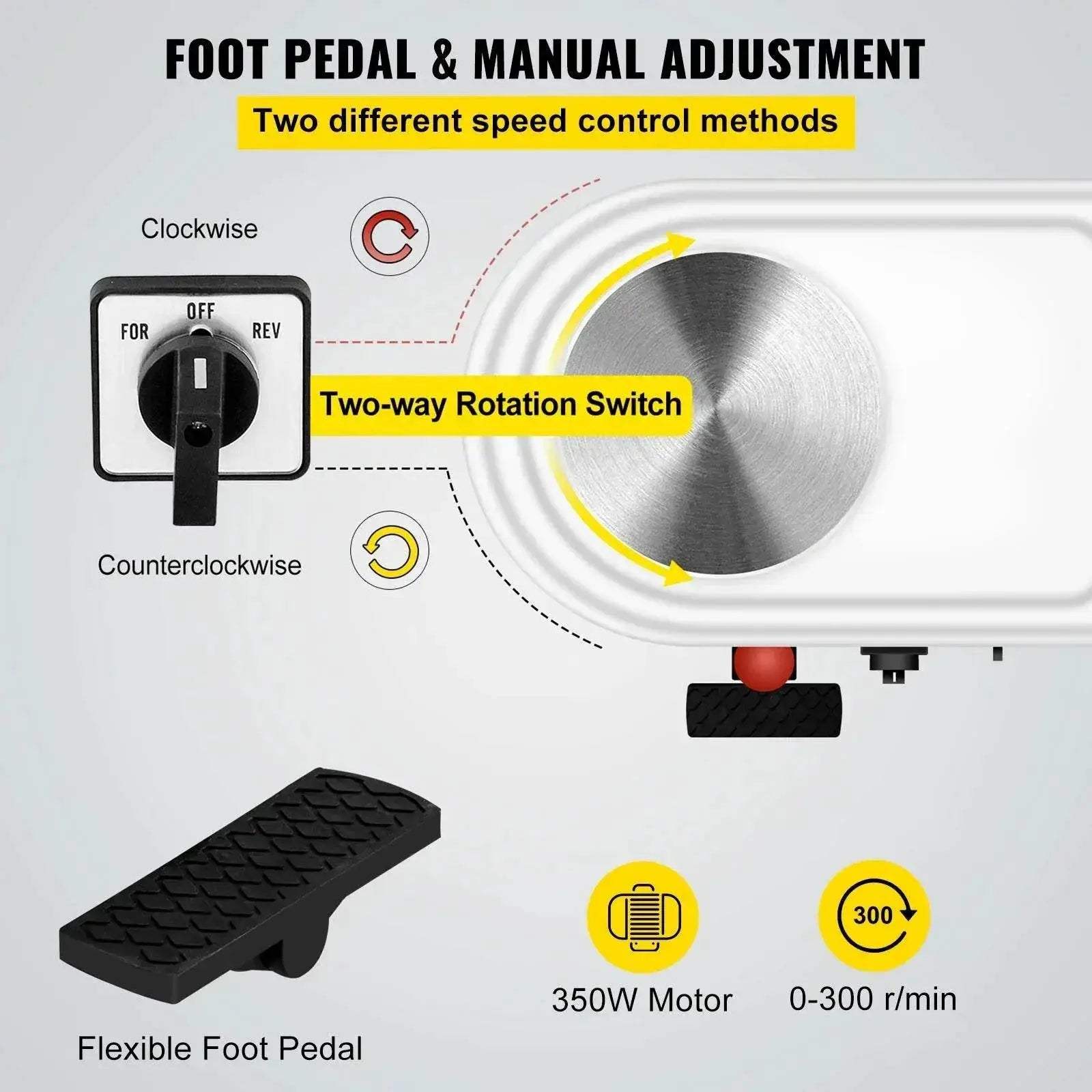 VEVOR Electric Pottery Wheel Machine 28cm 350W Foot Pedal - ToylandEU