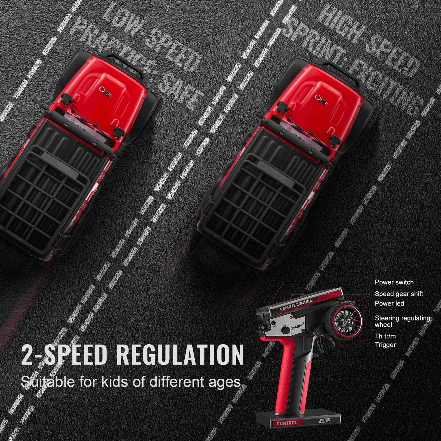 VEVOR Fast RC Cars 3km/h 1/24 Off Road 4WD Racing Truck - ToylandEU