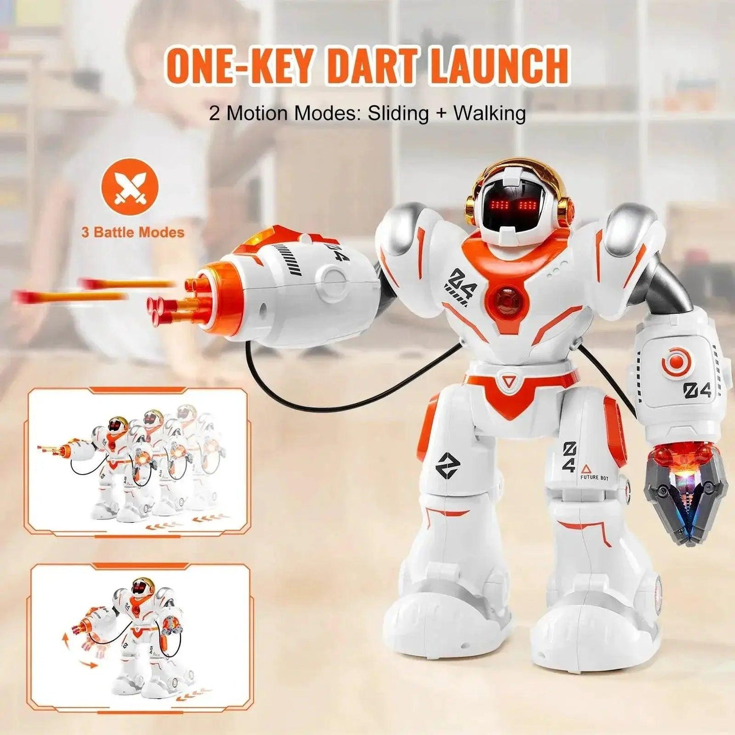  VEVOR Interactive Battle Robot for Kids - Programmable Remote Control Walking and Dancing Toy with Shooting Feature -  ToylandEU™