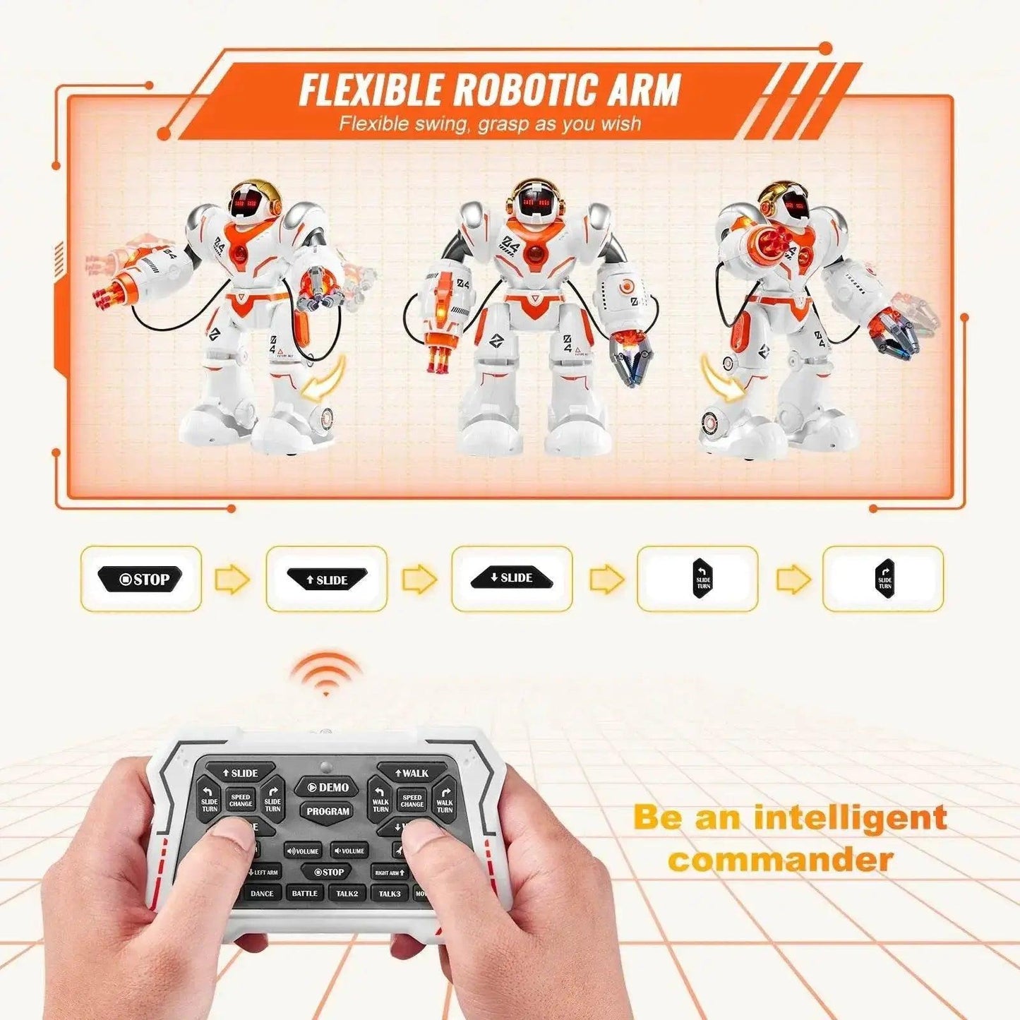  VEVOR Interactive Battle Robot for Kids - Programmable Remote Control Walking and Dancing Toy with Shooting Feature -  ToylandEU™
