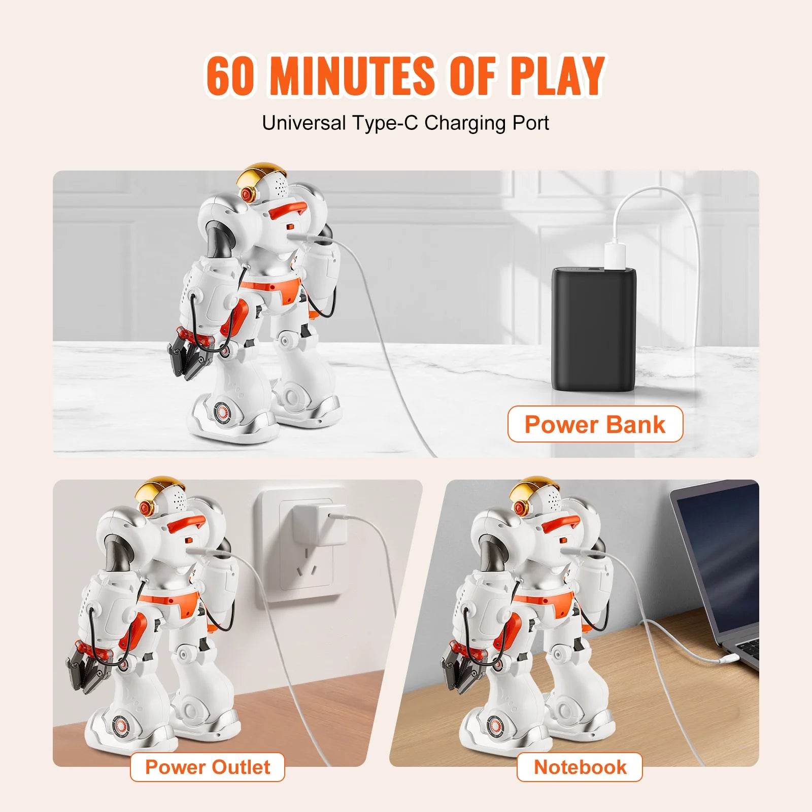 VEVOR Interactive Battle Robot for Kids - Programmable Remote Control Walking and Dancing Toy with Shooting Feature - ToylandEU