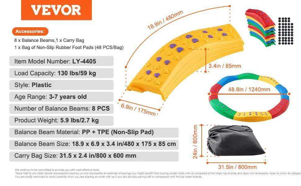  VEVOR Kids Balance Beam Toddler Stepping Stones Boards -  ToylandEU™