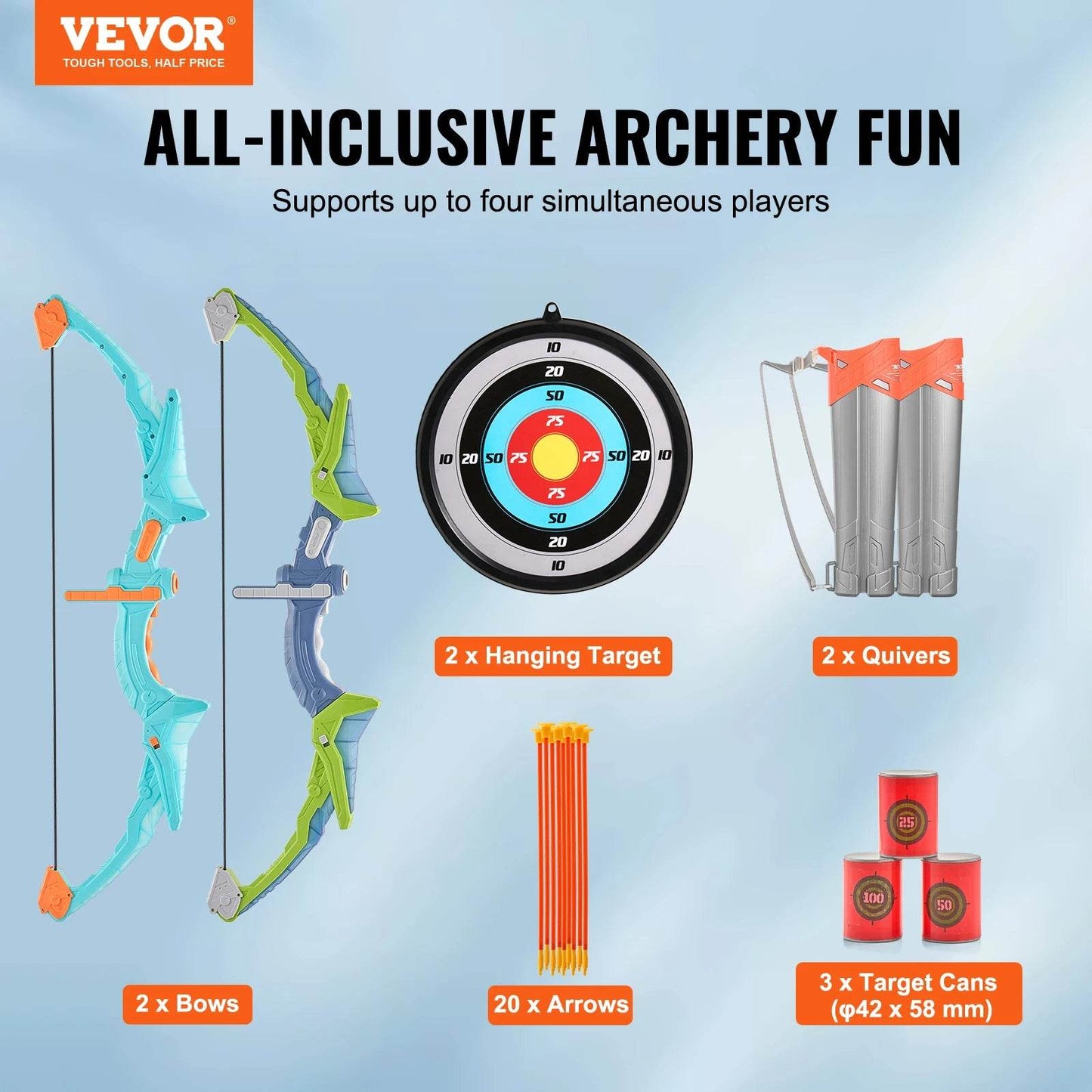 VEVOR Kids Bow and Arrow Set LED Light Up Archery Toys Set - ToylandEU