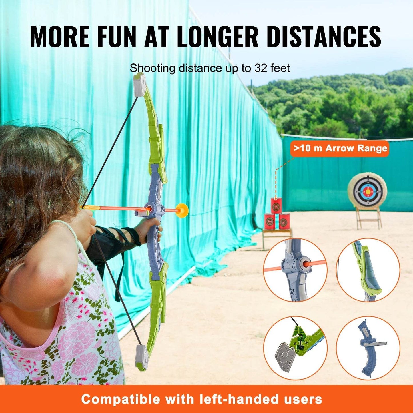 VEVOR Kids Bow and Arrow Set LED Light Up Archery Toys Set - ToylandEU