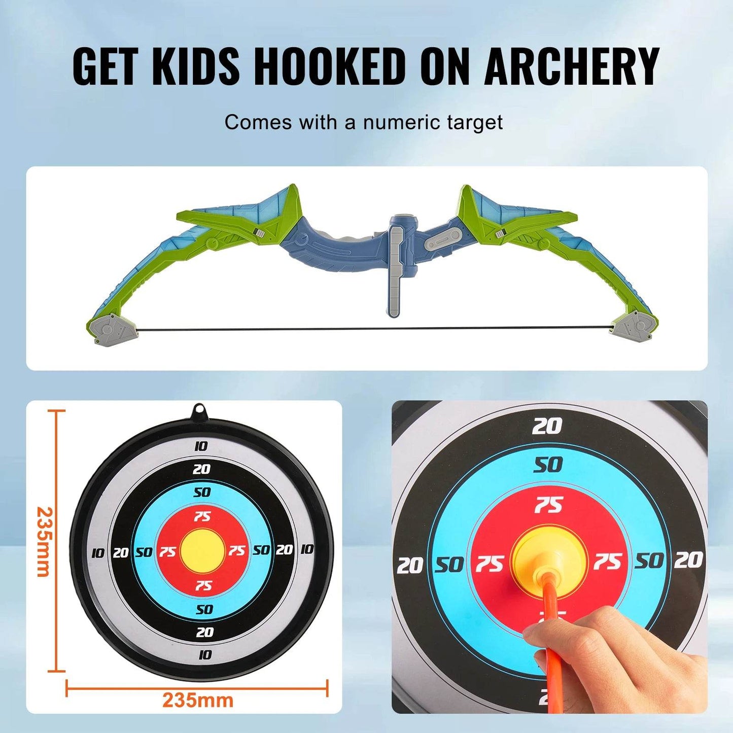VEVOR Kids Bow and Arrow Set LED Light Up Archery Toys Set - ToylandEU