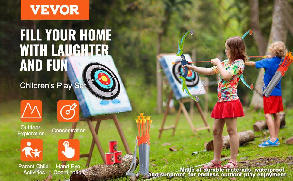 VEVOR Kids Bow and Arrow Set LED Light Up Archery Toys Set - ToylandEU
