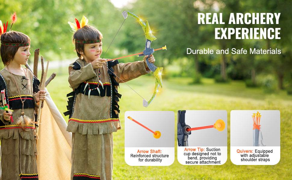 VEVOR Kids Bow and Arrow Set LED Light Up Archery Toys Set - ToylandEU