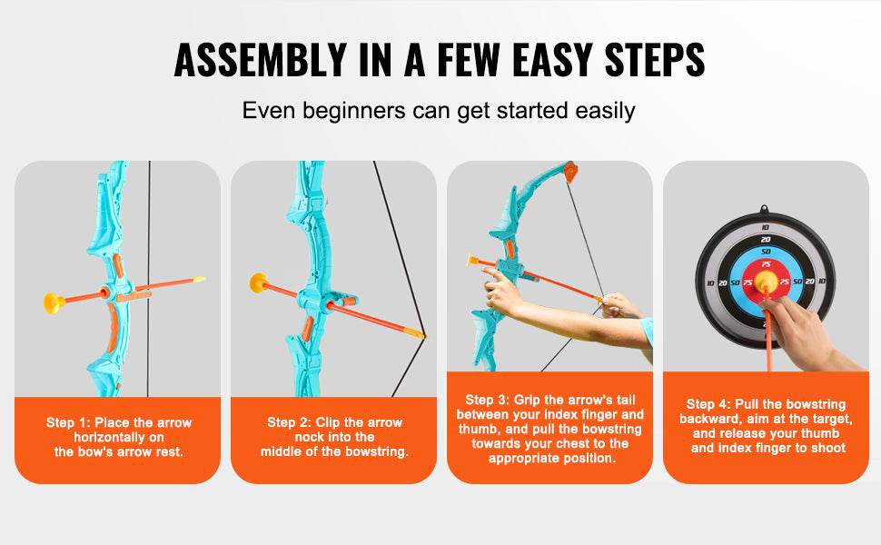 VEVOR Kids Bow and Arrow Set LED Light Up Archery Toys Set - ToylandEU