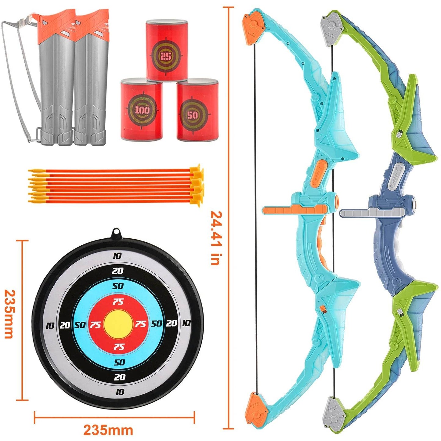 VEVOR Kids Bow and Arrow Set LED Light Up Archery Toys Set - ToylandEU