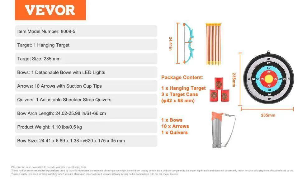  VEVOR Kids Bow and Arrow Set with LED Light Up Toys -  ToylandEU™